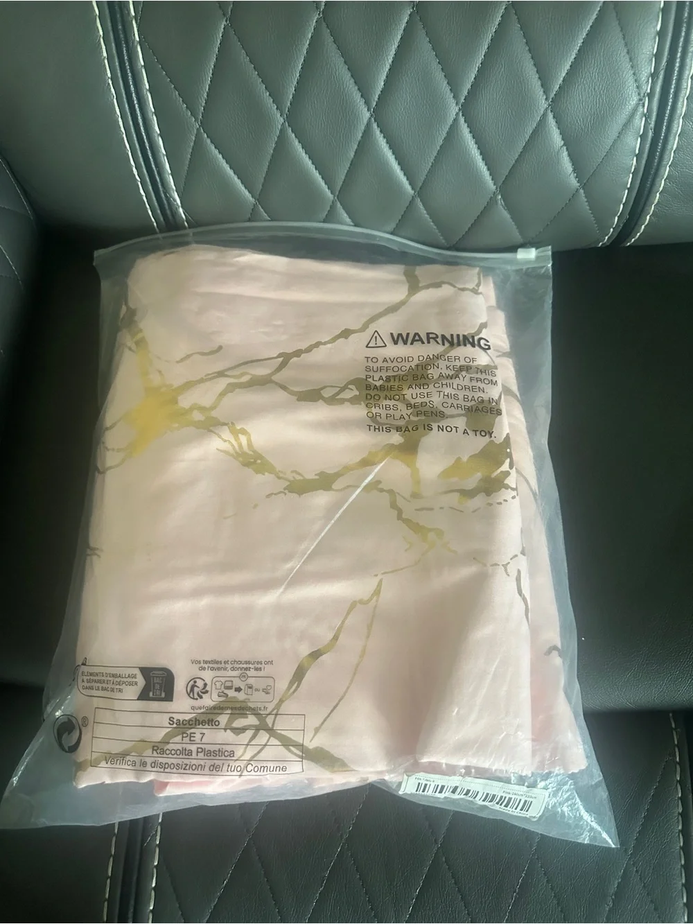 Pink Marble Gold Accent Duvet Cover Set